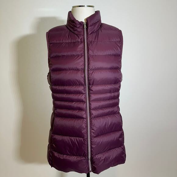 INTL Details Purple Down Fill Insulated Zip Up Puffer Vest Womens Size Medium M - Picture 1 of 11